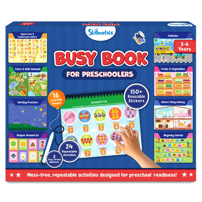 Busy Book For Preschoolers | Reusable Sticker Activity Book (ages 3-6)