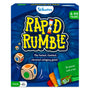 Blue and yellow Rapid Rumble board game box for ages 6 and up, 2-5 players