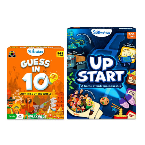 Two Skillmatics board games Guess in 10 Countries of the World and Up Start for ages 7+