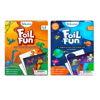 Three Foil Fun art and craft sets for ages 4-9 featuring Dinosaurs Monsters Bugs Butterflies and Animals in Artsy Animal Pack
