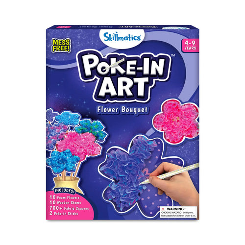 Skillmatics Poke-In Art Flower Bouquet craft kit with foam flowers and wooden stems for kids