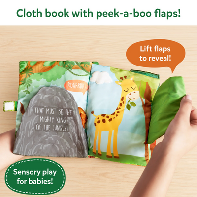 Peek-A-Boo: Jungle Theme (Ages 6 months+) - Soft Cloth Baby Book