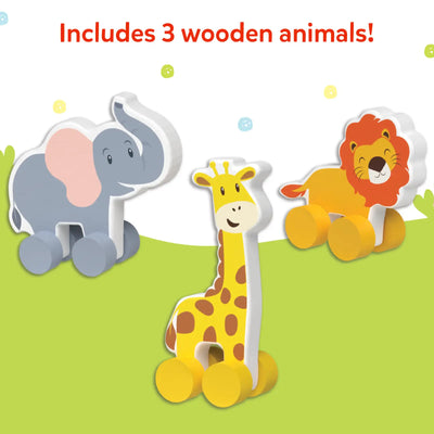 Animals on Wheels | Wooden Animal Toys on Wheels (9 months - 3 years)