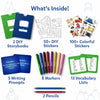 Creative Kids Storybook Art Kit with storybooks, stickers, markers, pencils, and vocabulary