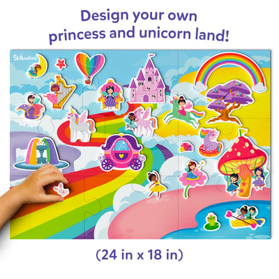 Colorful Magnetic Play Set for Designing Princess and Unicorn Land for Kids Ages 3-7