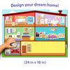 Colorful Magnetic Playboard of a Multi-Room House with Furniture for Creative Play