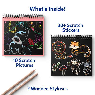 Travel Friendly Magical Scratch Art Book: Amazing Animals (ages 3-8)