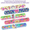Colorful customizable princess and unicorn slap bracelets for kids DIY craft activity