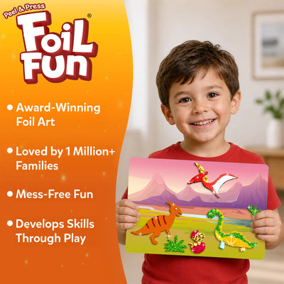 Foil Fun: World Of Dinosaurs | No Mess Art Kit (ages 4-9)