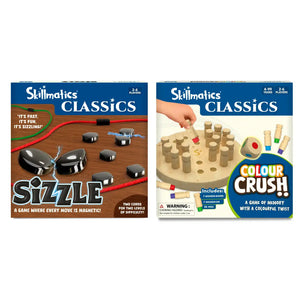 Two Skillmatics Classics board games Sizzle and Colour Crush for ages 4 and up