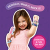 Young girl holding colorful DIY Snap Bandz Unicorns and Princesses slap bracelets
