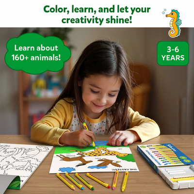Color and Learn: Animals | Colouring Book (ages 3-6) - Learning & Education