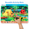 Interactive campsite themed reusable activity mat with marker and highlighted objects for ages 3-6