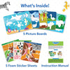 Tangram Twist Amazing Animals kids puzzle set with foam stickers and instruction manual