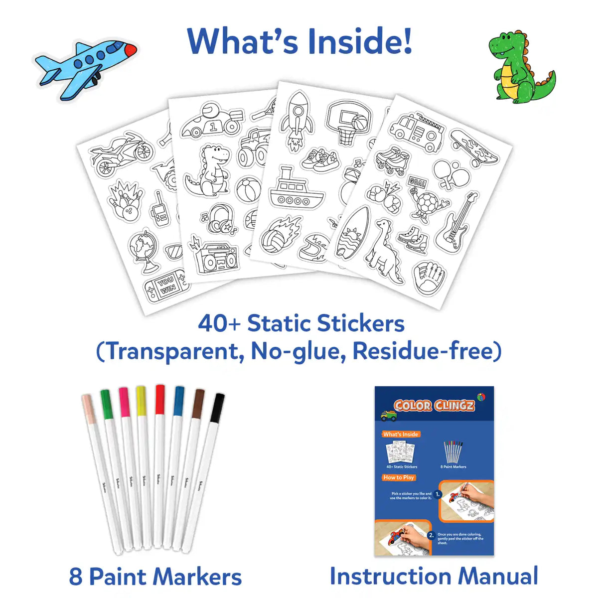 Skillmatics Color Clingz: Unicorns & Princesses | Mess-Free Reusable ...