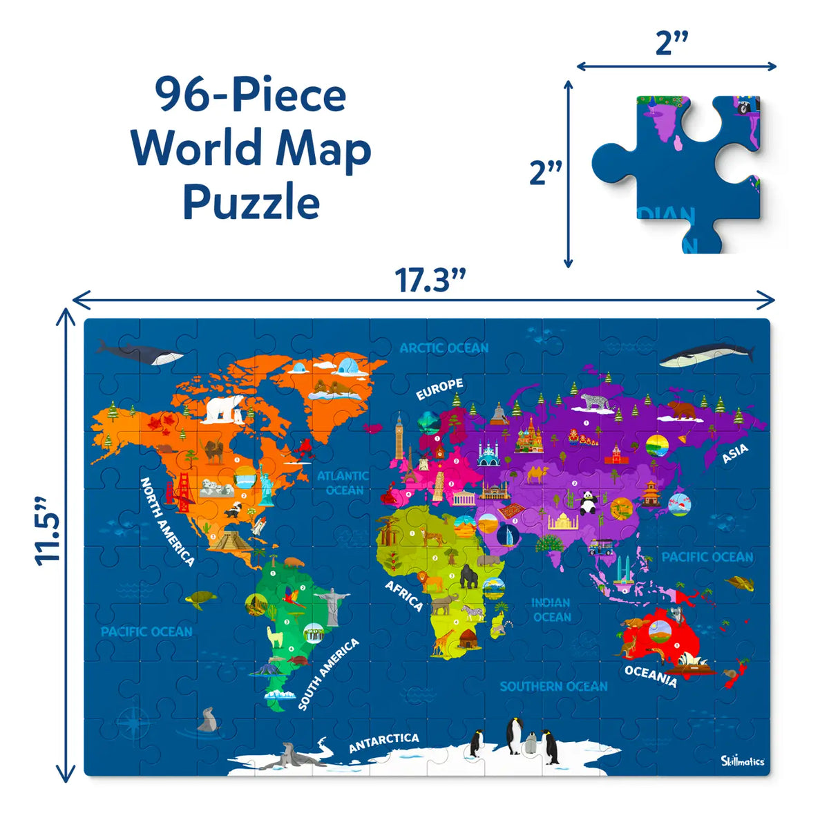 Skillmatics' World Map Floor Puzzle for Kids | Best Rakhi Gift for 6-12 ...