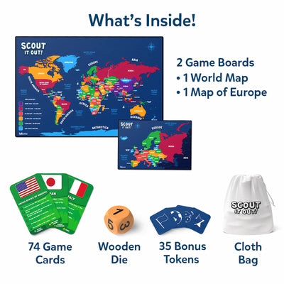 Scout it Out: Countries of The World | Trivia Board Game (ages 7+)