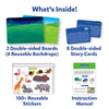 Children’s educational kit with reusable boards story cards and animal stickers for creative storytelling