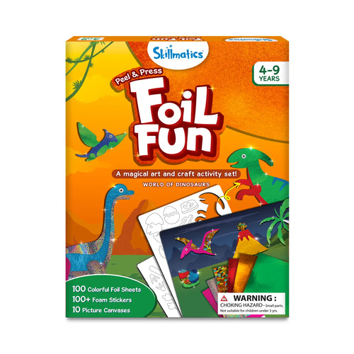 Dinosaur-themed art and craft activity set for children from Foil Fun World Of Dinosaurs