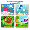 Four colorful illustrated animal puzzle boards from Dot it Wild Farm Underwater Animals for ages 3-7