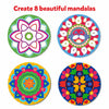 Four colorful Mandala art kits for kids ages 3-7 in Dot it! No Mess Sticker Art set