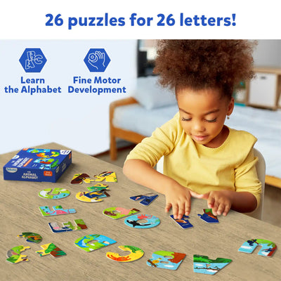 The Animal Alphabet |  Fun & Educational 52 Piece Jigsaw Puzzle (ages 3-6)