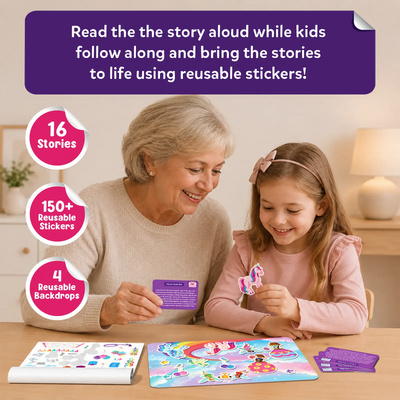 Sticker Stories - Unicorns & Princesses | Creative Storytelling Kit (ages 3-7)