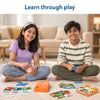 Children playing Guess in 10 Wonders of India trivia card game for ages 8 plus