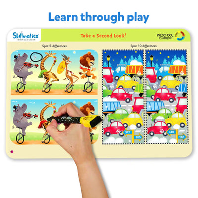 Children’s educational activity board with spot the difference games for Preschool Champion Reusable Activity Mats