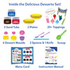 Children’s play set for making pretend desserts with sand and molds from Sandeezy Delicious Desserts