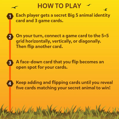 The Big 5 | Animal Themed Game of Secret Identities & Strategic Card-Flipping (ages 6+)