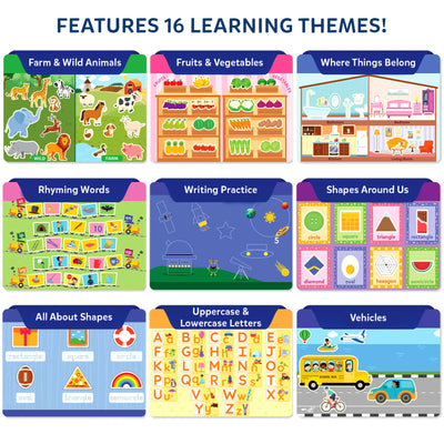 Children’s busy book with multiple learning themes for preschoolers ages 3-6