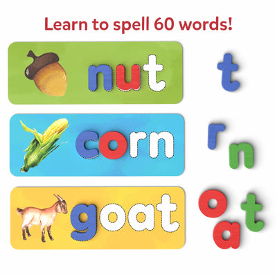 Educational spelling game with magnetic letters for ages 4-7 in Ready To Spell Learning Activities