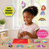 Smiling child creating colorful beeswax craft art with strings for ages 5-12