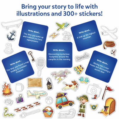 My Storybook Art Kit All My Adventures with story prompts and over 300 stickers for kids