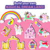 Colorful Unicorn Princess and Castle Magnetic Play Pieces for Kids Ages 3-7