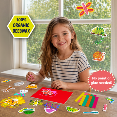 Children’s art activity set with beeswax crafting elements from Waxy Window Art Amazing Animals