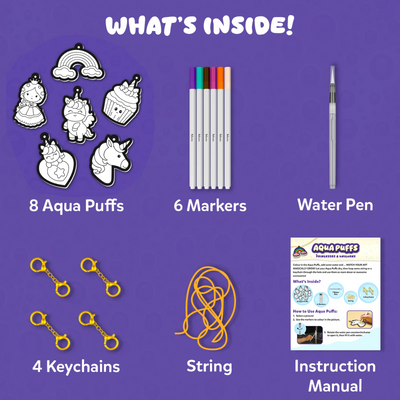 Aqua Puffs: Princesses & Unicorns | 3D Art Kit | Gifts for Girls Ages 4-10