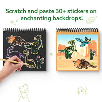 Travel Friendly Magical Scratch Art Book: World of Dinosaurs (ages 3-8)