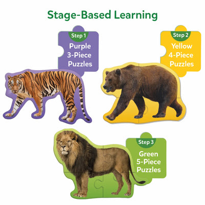 Step By Step Puzzle: Wild Animals (ages 3+)