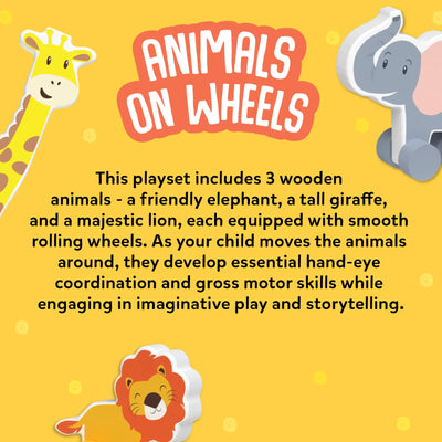 Animals on Wheels | Wooden Animal Toys on Wheels (9 months - 3 years)