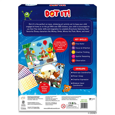 Children’s Disney sticker art activity set with colorful stickers for kids ages 3-7