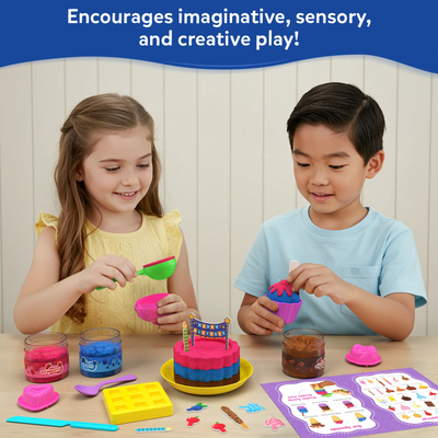 Playdough dessert-making kit for kids from Sandeezy Delicious Desserts sensory toy set