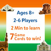 Indian-themed trivia card game Guess in 10 Wonders of India for ages 8+ with 7 cards