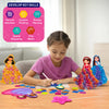 Craft kit for children to create princess dolls with ruffled skirts promoting developmental skills