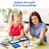 Creative children’s art and storytelling kit with art supplies, stickers, and a storybook