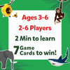 Board game showcasing age range, player count, learning time, and winning conditions for Guess in 10 Junior World of Animals