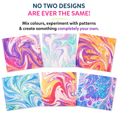 Skillmatics Marbling Magic Paint Kit for ages 6-12 with 6 colors and art sheets