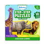 Children’s puzzle set with wild animals and varying pieces for learning in Step By Step Puzzle Wild Animals