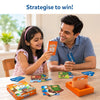 Family playing Guess in 10 Wonders of India trivia card game for children and adults